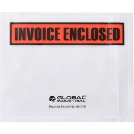 GEC Global Industrial Panel Face Envelopes, inInvoice Enclosedin, 4-1/2inL x 5-1/2inW, Orange, 1000/Pk FD-1C-9195